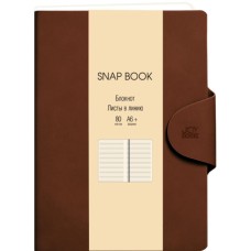 Блокноты для зап. А6+, 80л. (Snap book) Иск.кожа 7Б. Магнитный клапан с термотиснением. Скругл.угл. Бум.оф.80г/м2, белый,1кр. Линия. Ляссе. Инд.уп.OPP Snap book. No 7 БСБЛ6803648