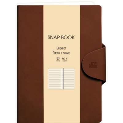 Блокноты для зап. А6+, 80л. (Snap book) Иск.кожа 7Б. Магнитный клапан с термотиснением. Скругл.угл. Бум.оф.80г/м2, белый,1кр. Линия. Ляссе. Инд.уп.OPP Snap book. No 7 БСБЛ6803648
