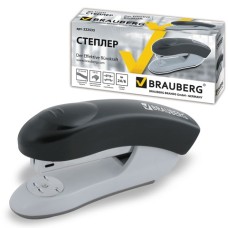 Степлер BRAUBERG "Einkommen", №24/6, до 25 л,пластиковый корпус,металлический механизм,черный,222533