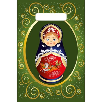 Пакет "Матрешка", полиэтиленовый с вырубной ручкой, 20 х 29,5 см, 30 мкм 2760323