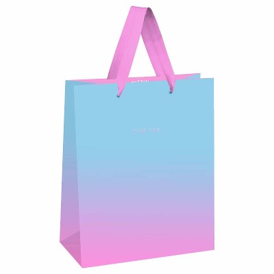 Пакет подарочный 1шт 18*23*10см MESHU "Duotone. Light blue-Pink gradient", отд. фольгой, матовая ламинация 354599