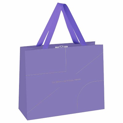 Пакет подарочный 1шт 32*26*12см MESHU "Monocolor. Lavender", отд. фольгой, матовая ламинация 354685