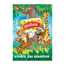 Папка для акварели 10 л. А3 300х425 180 г/м2 Creativiki 161565
