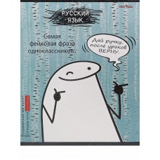 TM Prof-Press Тетрадь ЛИНИЯ 48л. РУССКИЙ ЯЗЫК «Школьные мемасики» (48-9661) стандарт, тиснение холст ПП-00195959