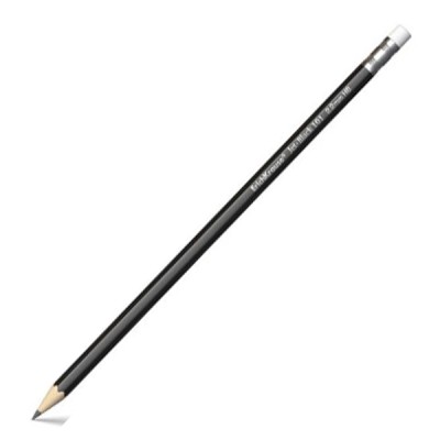 Карандаш чернографитный с ластиком HB "Jet Black 101" корпус черный ERICH KRAUSE 45605 097033