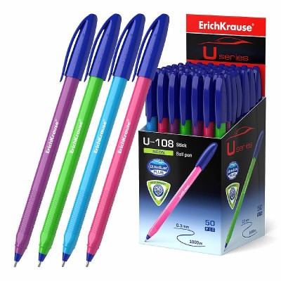 Ручка шариковая ErichKrause® U-108 Stick Neon 1.0, Ultra Glide Technology, цвет чернил синий 58092