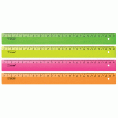 Линейка 30см NEON ассорти СТАММ ЛН310