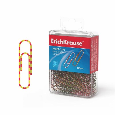 Скрепки металлические с виниловым покрытием ErichKrause Zebra, 28мм, ассорти 19745