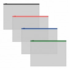 Zip-пакет пластиковый ErichKrause Fizzy Clear, c цветной молнией, A5+, прозрачный, ассорти 61166