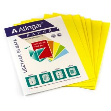 Бумага цветная для офиса А4, 50л., Интенсив "Желтый", Alingar, 80г/м2, пленка т/у AL6747