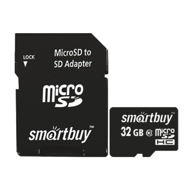 Карта памяти MicroSDHC 32 Gb SmartBuy class 10 б/ад