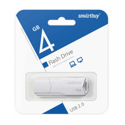 USB флеш накопитель  4 Gb SmartBuy CLUE White