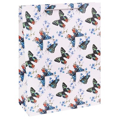 Dream cards Пакет подарочный с мат.лам. 31х42х12см (XL) Чудесные бабочки, 210 г ПКП-2640