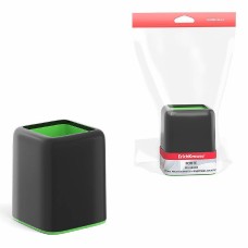 Подставка настольная пластиковая ErichKrause® Forte, Accent, черная с зеленой вставкой 55839