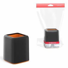 Подставка настольная пластиковая ErichKrause® Forte, Accent, черная с оранжевой вставкой 55841