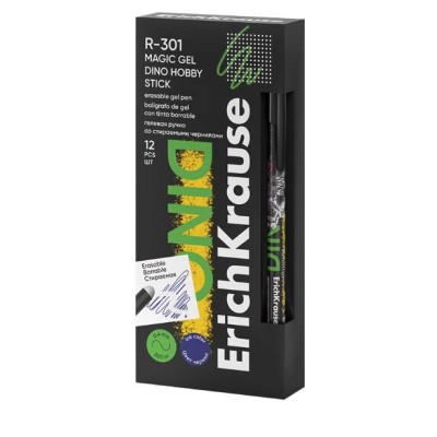 Ручка гелевая сo стираемыми чернилами ErichKrause R-301 Magic Gel Stick Dino Hobby 0.5, цвет чернил синий 63142
