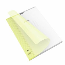 Тетрадь общая ученическая с пластиковой обложкой на скобе ErichKrause Классика CoverPrо Neon, желтый, А4, 48 листов, клетка 56411