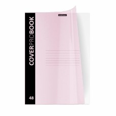 Тетрадь общая ученическая с пластиковой обложкой на скобе ErichKrause CoverProBook matt Pastel розовый А4 48 листов клетка 55230