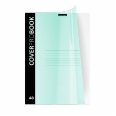 Тетрадь общая ученическая с пластиковой обложкой на скобе ErichKrause CoverProBook Pastel, мятный, А4, 48 листов, клетка 55234