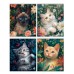 Тетрадь КЛЕТКА 96л. КОТЫ В ЦВЕТАХ (96-9522) (обл. - мелов.картон) 96-9522