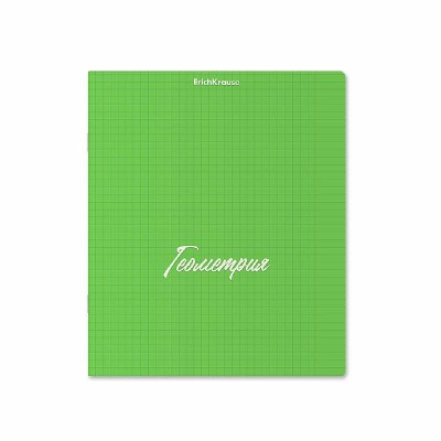 Тетрадь общая ученическая с пластиковой обложкой на скобе ErichKrause NEON, зеленый, ГЕОМЕТРИЯ, 48 листов, клетка 59553