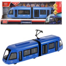 Модель "Трамвай с резинкой" 30 см пластмассовая открываются TRAMNEWRUB-30PL-BU