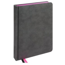 Ежедневник A5, 136л. недатир. CARBON&COLORS (136-5057) неоновый срез РОЗОВЫЙ, кожзам 136-5057