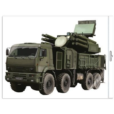 Ф-15674 ПЛАКАТ ВЫРУБНОЙ А3 В ПАКЕТЕ. Военная техника. Панцирь-С1 (двухсторонний, в индивидуальной у