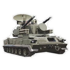 Ф-15754 Плакат вырубной А3. Военная техника. ЗРПК "Тунгуска-М1". Двухсторонний - группа Военная техника 00-00018685
