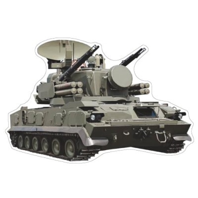 Ф-15754 Плакат вырубной А3. Военная техника. ЗРПК "Тунгуска-М1". Двухсторонний - группа Военная техника 00-00018685