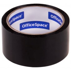 Клейкая лента упаковочная OfficeSpace, 48мм*40м, 45мкм, черная, ШК 256533