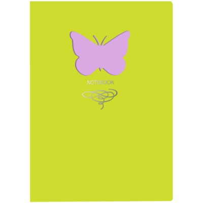 Butterfly. Салатовый КНИГИ ДЛЯ ЗАПИСЕЙ А5 ИСКУССТВЕННАЯ КОЖА SOFT TOUCH (BUTTERFLY)