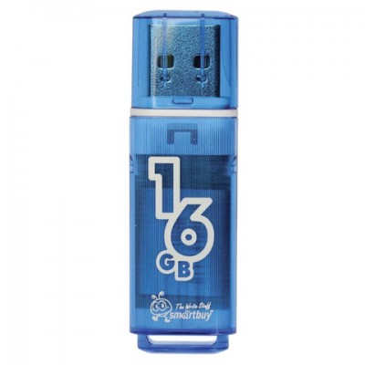 Память Smart Buy "Glossy"  16GB, USB 2.0 Flash Drive, голубой 225096