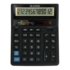 Настольный калькулятор SKAINER SK-777M (пл., 12 разрд., 2 пит., 2 пам., чер. 157 x 200 x 32 мм)(SDC-888TII)