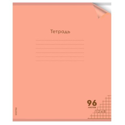 Тетрадь КЛЕТКА 96л. цвет.пласт.обл. plastic cover НЕОН ORANGE (96-1368) 1 дизайн 96-1368
