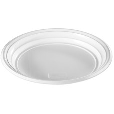 Тарелки одноразовые OfficeClean, набор 100шт., эконом, ПС, белые, бессекционные, 20,5см 246538