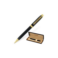 Ручка подарочная шариковая GALANT Black, корпус черный, золотистые детали, 0,7мм, синяя, 140405