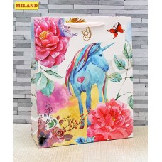 Пакет подарочный Dream Cards с мат лам 26.4х32.7х13.6 Сказочный единорог плотность 210гр ПКП-1404ПКП-1404