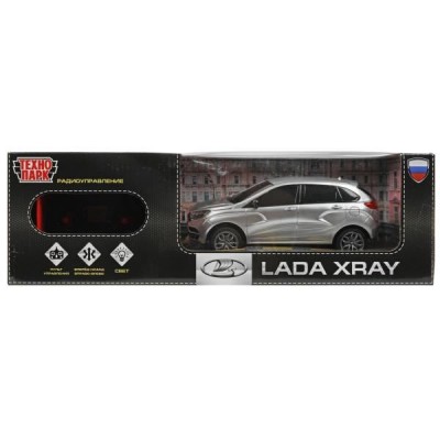 Машина р/у LADA XRAY 18 см, свет, сереб, кор. Технопарк  LADAXRAY-18L-GY