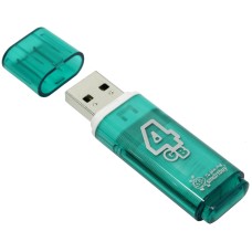Память Smart Buy "Glossy" 4GB, USB 2.0 Flash Drive, зеленый 225103
