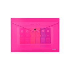 Папка-конверт на кнопке А4 0,18мм "Glossy Neon" розовый ERICH KRAUSE 50306 317515