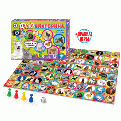 Игра настольная Русский стиль "Викторина. Кошки и собаки", картонная коробка Русский Стиль 247061
