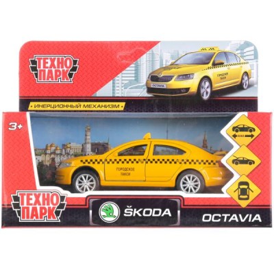 Машина "Skoda octavia Такси" 12 см металлическая инерционная OCTAVIA-T