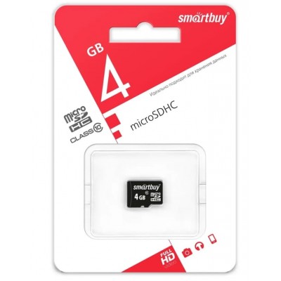 Карта памяти MicroSDHC 4 Gb SmartBuy class 10 41598