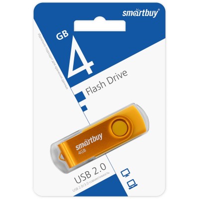 USB флеш накопитель 4 Gb SmartBuy Twist Yellow 118000