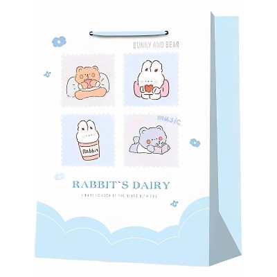 Dream cards Пакет подарочный с мат.лам. 18х23х10см (M) Лучшие друзья, голубой, 210 г ПКП-6553