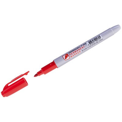 Маркер перманентный Crown "Multi Marker Slim" красный, пулевидный, 2мм Crown 207897