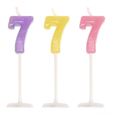 Свеча цифра "7", цв.асс 122916-7 /1 /50 /0 /2000 265400