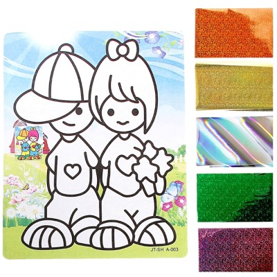 аппликация-фреска из голографической фольги с цветным основанием а4 511531