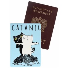 Обложка на паспорт "Котаник" (ПВХ Slim) ОП-0243